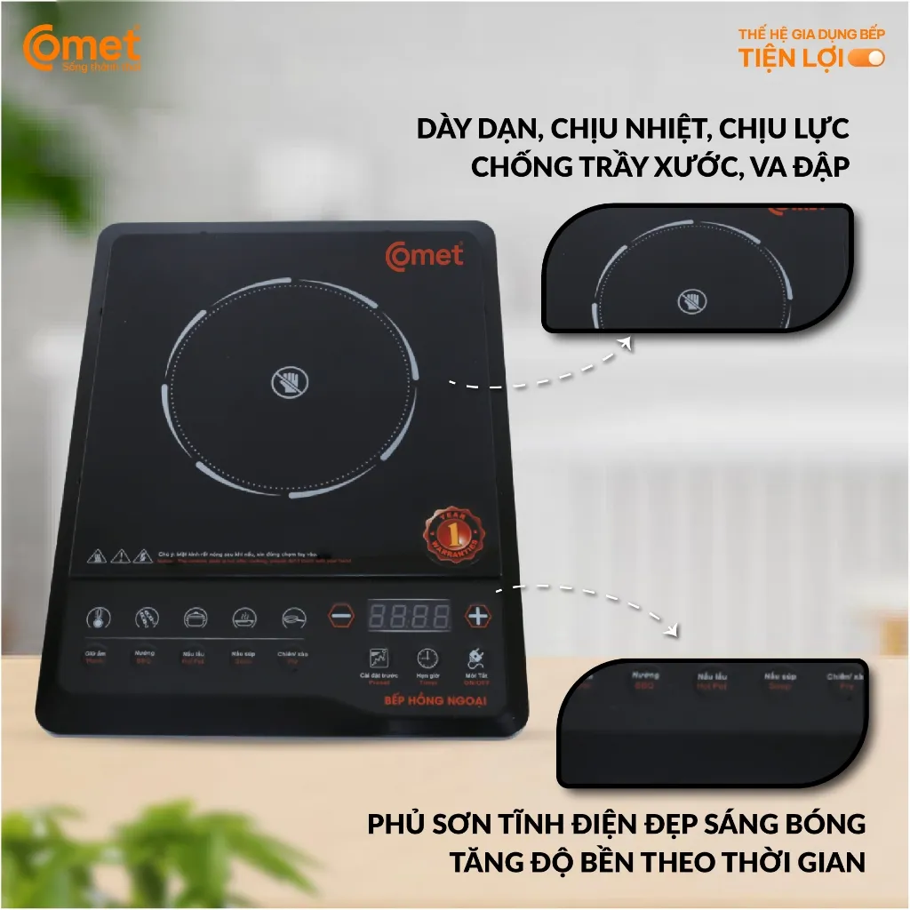 Ảnh Bếp hồng ngoại phím bấm 2000W COMET - CM5517 4