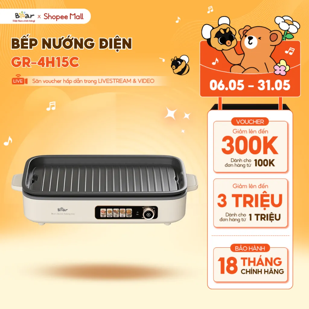 Đánh Giá Bếp Nướng Điện Không Khói Bear GR-4H15C: Đa Năng, Ít Dầu, Dễ Vệ Sinh
