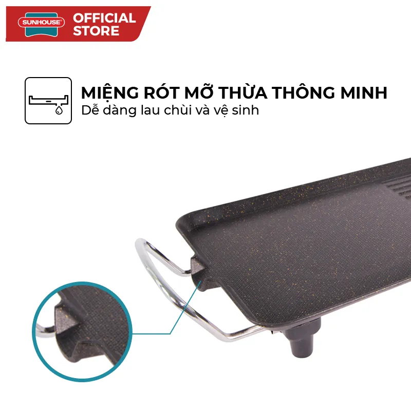 Ảnh Bếp nướng điện SUNHOUSE Happy Time HTD4606 - Mặt chống dính - ĐIều chỉnh núm xoay - Bảo hành 12 tháng 3