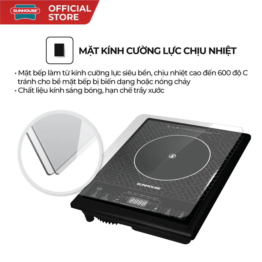 Ảnh Bếp đơn hồng ngoại Sunhouse SHD6011 - Công suất 2000W - Phím bấm điện tử - 5 chế độ nấu - Bảo hành 12 tháng 4