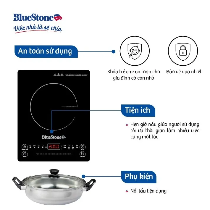 Ảnh Bếp Từ Đơn BlueStone ICB-6619 - 2000W 2