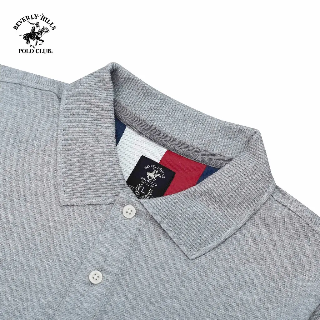 Ảnh Beverly Hills Polo Club - Áo polo Ngắn tay Nam Regular Fit Xám Melange Trơn -  BHPC PMRSS24TL004 1