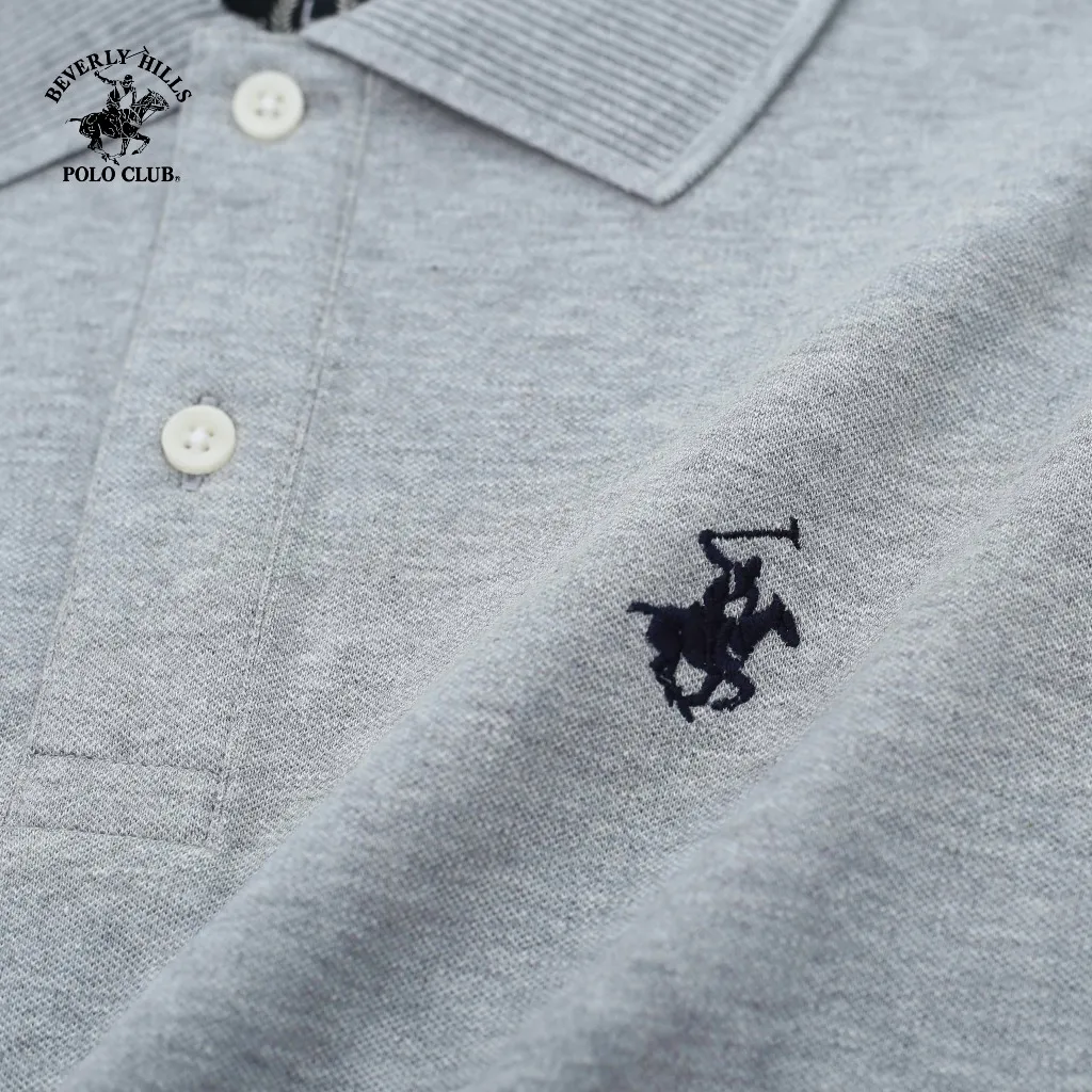 Ảnh Beverly Hills Polo Club - Áo polo Ngắn tay Nam Regular Fit Xám Melange Trơn -  BHPC PMRSS24TL004 2