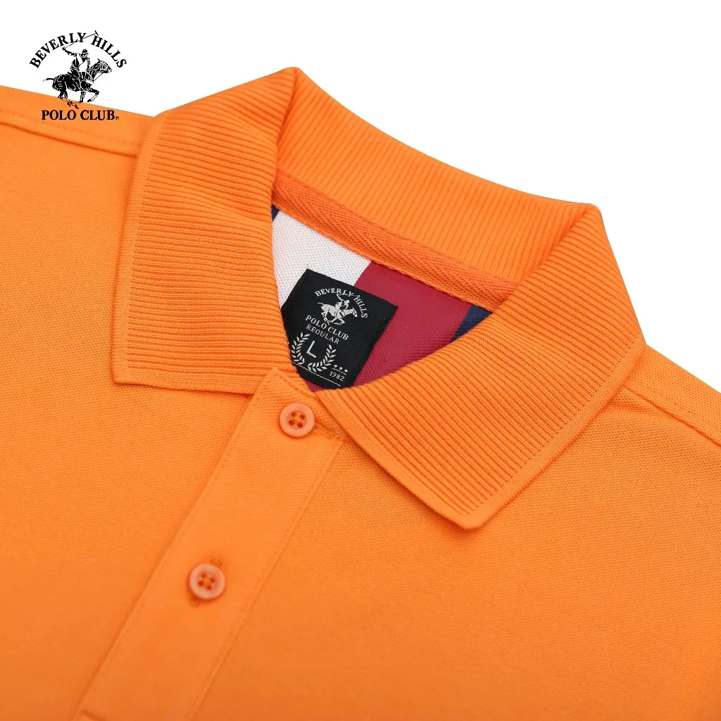 Ảnh Beverly Hills Polo Club - Áo polo Ngắn tay Nam Regular Fit Cam Trơn -  BHPC PMRSS24TL001 1