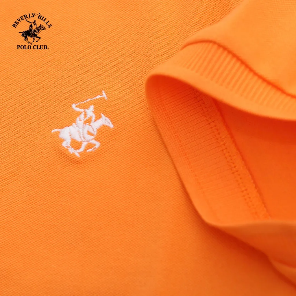 Ảnh Beverly Hills Polo Club - Áo polo Ngắn tay Nam Regular Fit Cam Trơn -  BHPC PMRSS24TL001 2