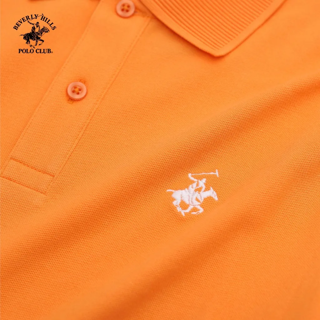 Ảnh Beverly Hills Polo Club - Áo polo Ngắn tay Nam Regular Fit Cam Trơn -  BHPC PMRSS24TL001 3