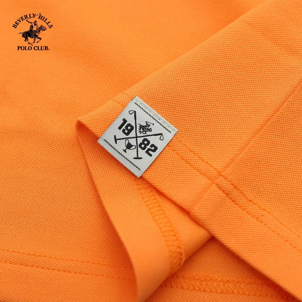Ảnh Beverly Hills Polo Club - Áo polo Ngắn tay Nam Regular Fit Cam Trơn -  BHPC PMRSS24TL001 4