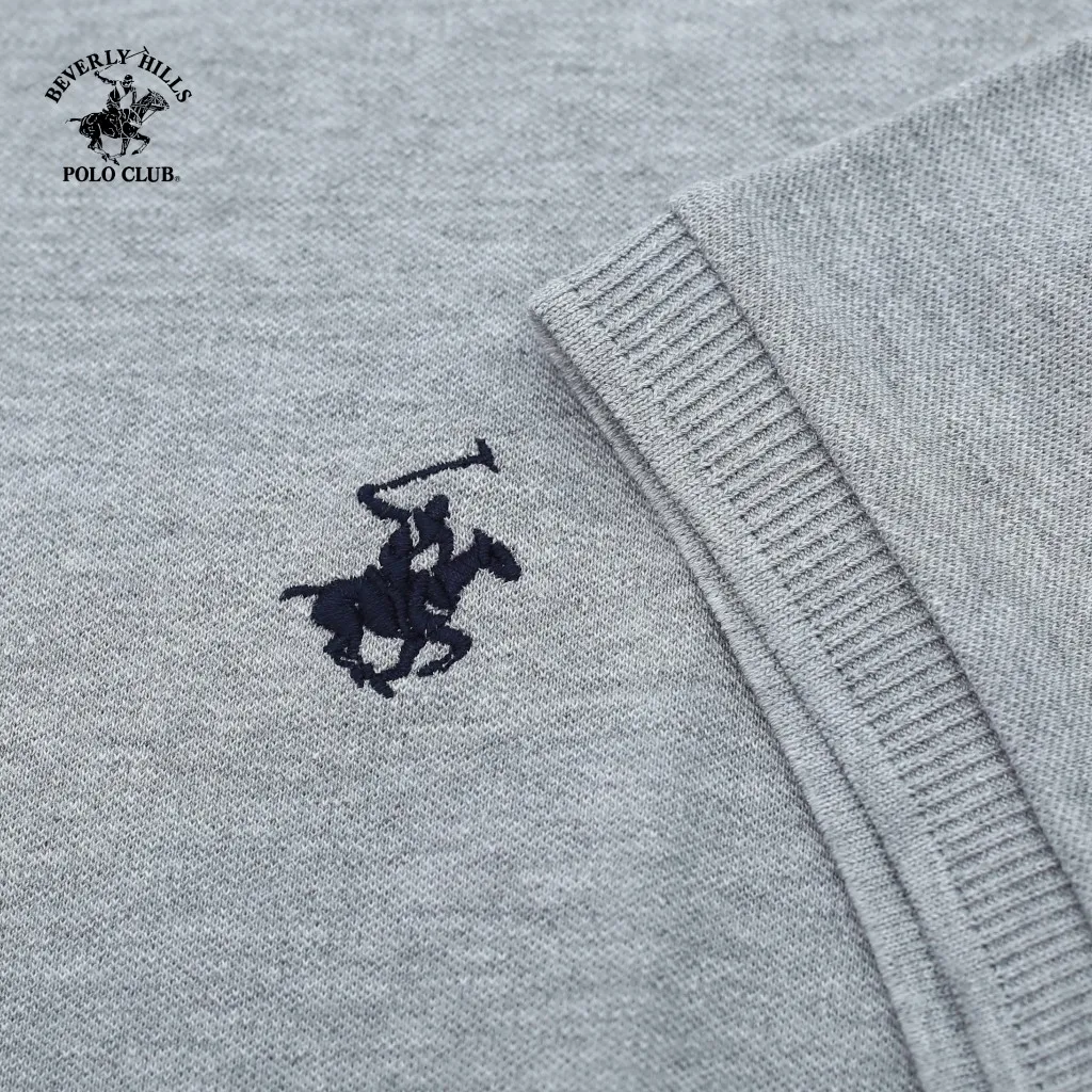 Ảnh Beverly Hills Polo Club - Áo polo Ngắn tay Nam Regular Fit Xám Melange Trơn -  BHPC PMRSS24TL004 3