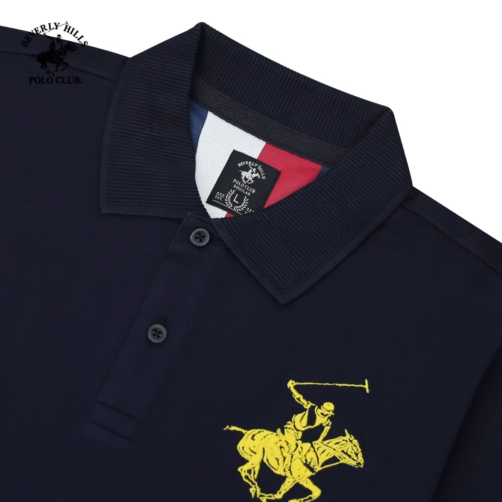 Ảnh Beverly Hills Polo Club - Áo polo Ngắn tay Nam Regular Fit Navy Trơn -  BHPC PMRSS24TL009 1