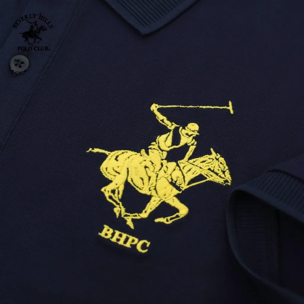 Ảnh Beverly Hills Polo Club - Áo polo Ngắn tay Nam Regular Fit Navy Trơn -  BHPC PMRSS24TL009 2