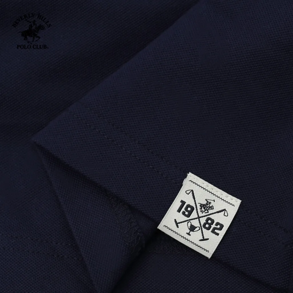 Ảnh Beverly Hills Polo Club - Áo polo Ngắn tay Nam Regular Fit Navy Trơn -  BHPC PMRSS24TL009 3