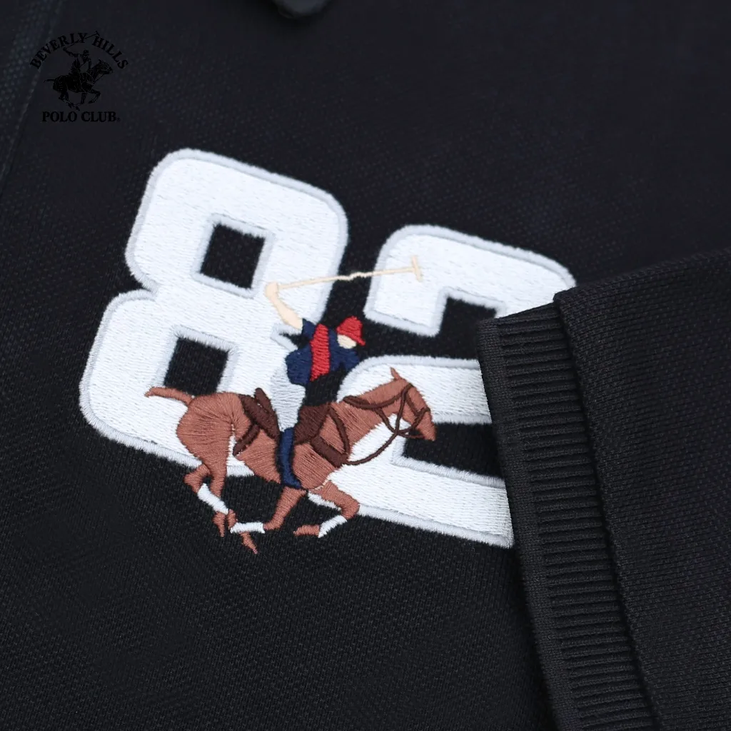 Ảnh Beverly Hills Polo Club - Áo polo Ngắn tay Nam Regular Fit Đen Trơn -  BHPC PMRSS24TL018 1
