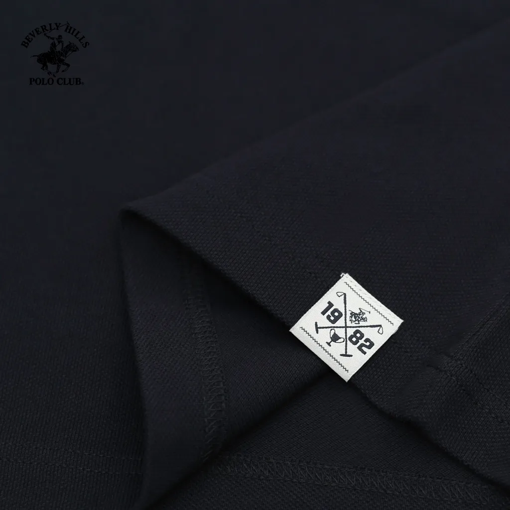 Ảnh Beverly Hills Polo Club - Áo polo Ngắn tay Nam Regular Fit Đen Trơn -  BHPC PMRSS24TL018 3