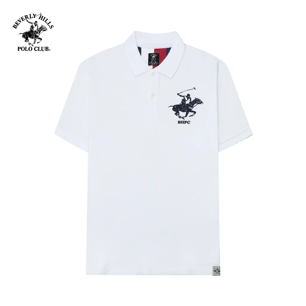 Ảnh Beverly Hills Polo Club - Áo polo Ngắn tay Nam Regular Fit Trắng Trơn -  BHPC PMRSS24TL008 1