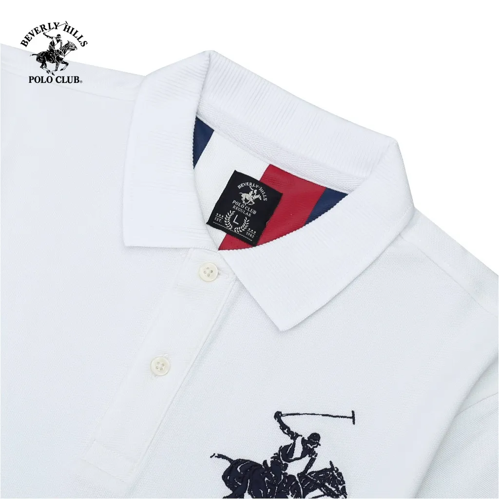 Ảnh Beverly Hills Polo Club - Áo polo Ngắn tay Nam Regular Fit Trắng Trơn -  BHPC PMRSS24TL008 2