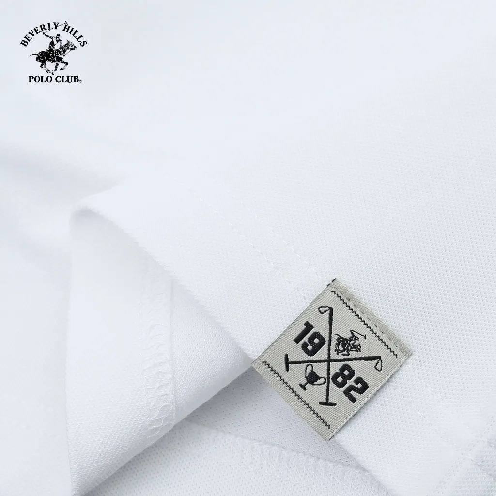 Ảnh Beverly Hills Polo Club - Áo polo Ngắn tay Nam Regular Fit Trắng Trơn -  BHPC PMRSS24TL008 4