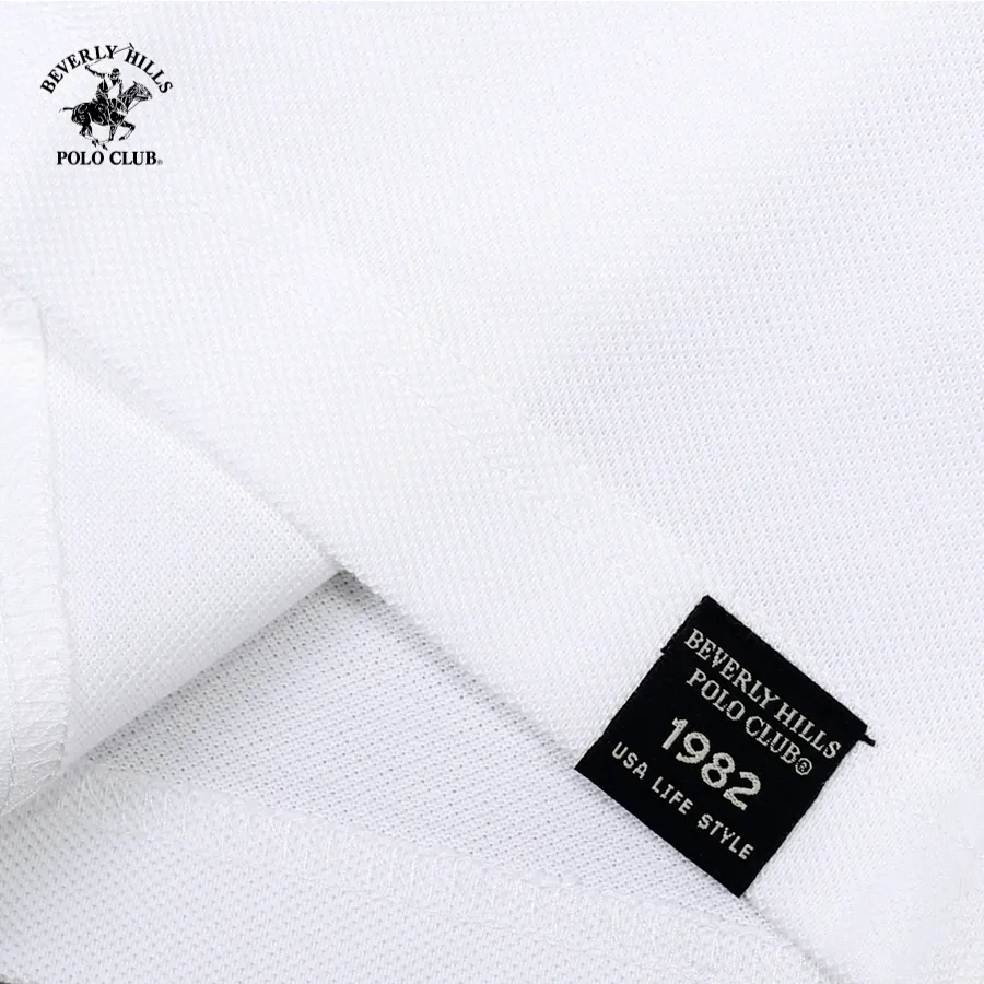 Ảnh Beverly Hills Polo Club-Áo polo Ngắn tay Nam Regular Fit Trắng Pha phối-PMRSW23TL003 4