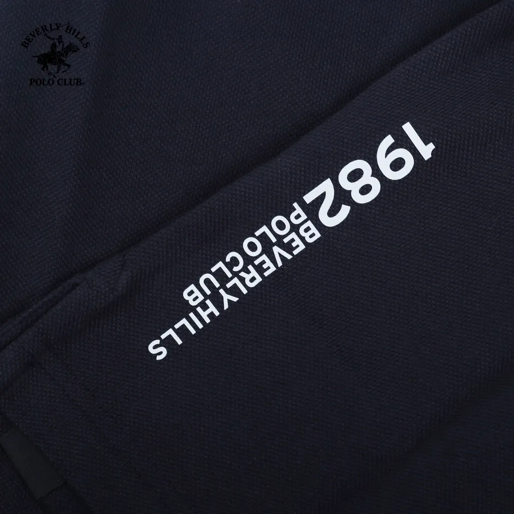 Ảnh Beverly Hills Polo Club-Áo polo Ngắn tay Nam Slim Fit Navy Pha phối-PMSSW23TL0022 3