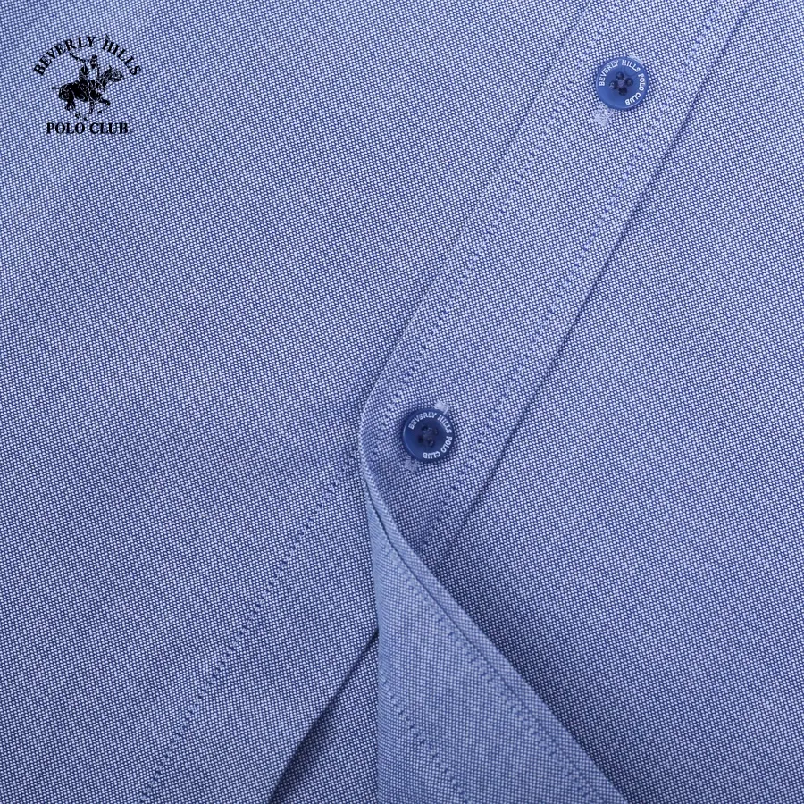 Ảnh Beverly Hills Polo Club-Áo sơ mi ngắn tay Nam Slim Fit Xanh dương Trơn-CMSSW23TL004 3