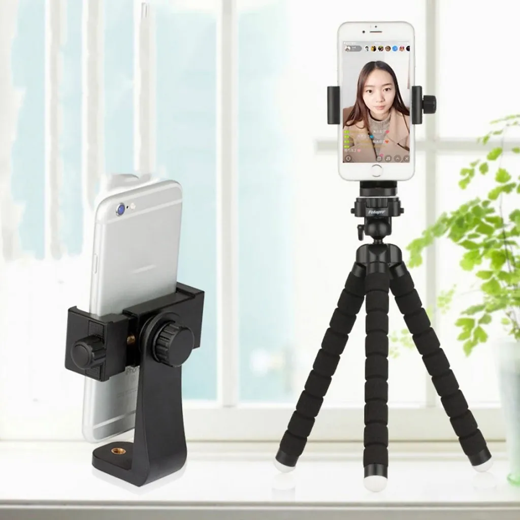 Ảnh Bi Cầu Nối Kẹp Điện Thoại, Trụ Cầu Xoay 360 Gắn Tripod, Gopro, Chân Đèn Livestream Ren 1/4 Tiêu Chuẩn 2