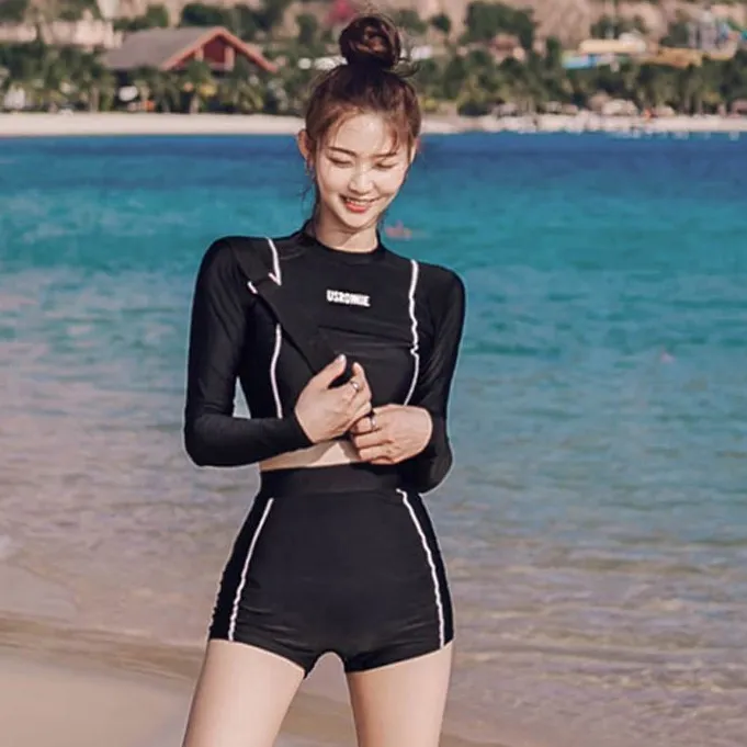 Ảnh Bikini Đùi LUHAZO Quảng Châu Đồ Bơi Nữ Dài Tay Chất Đẹp Co Giãn Thoải Mái 2355 D9T2 1