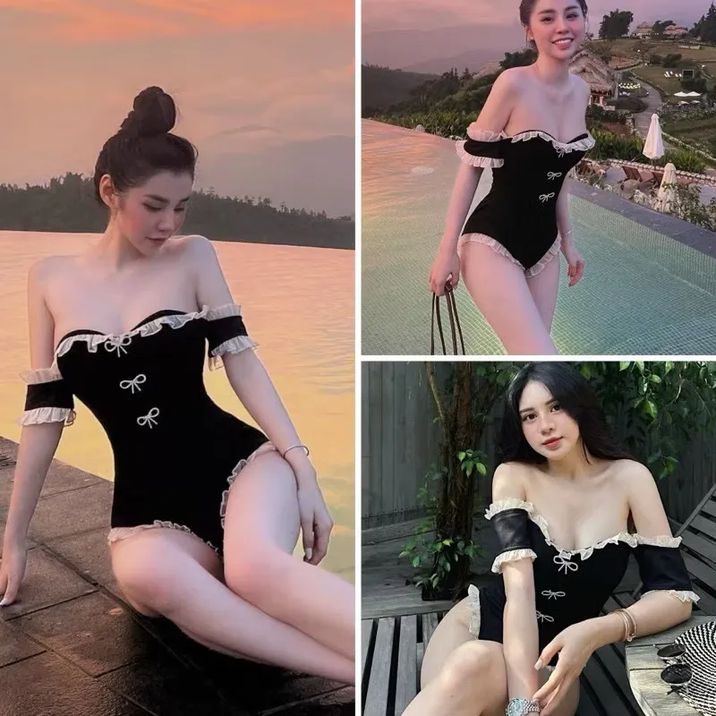 Ảnh BiKINi liền thân phối viền bèo đính nơ 1
