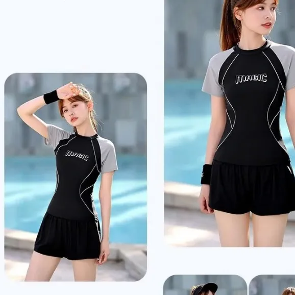 Ảnh Bikini LUHAZO đi biển đồ bơi nữ 2 mảnh chi tiết quần đùi áo cộc có đệm ngực basic phong cách hiện đại 3006 D4T1 2