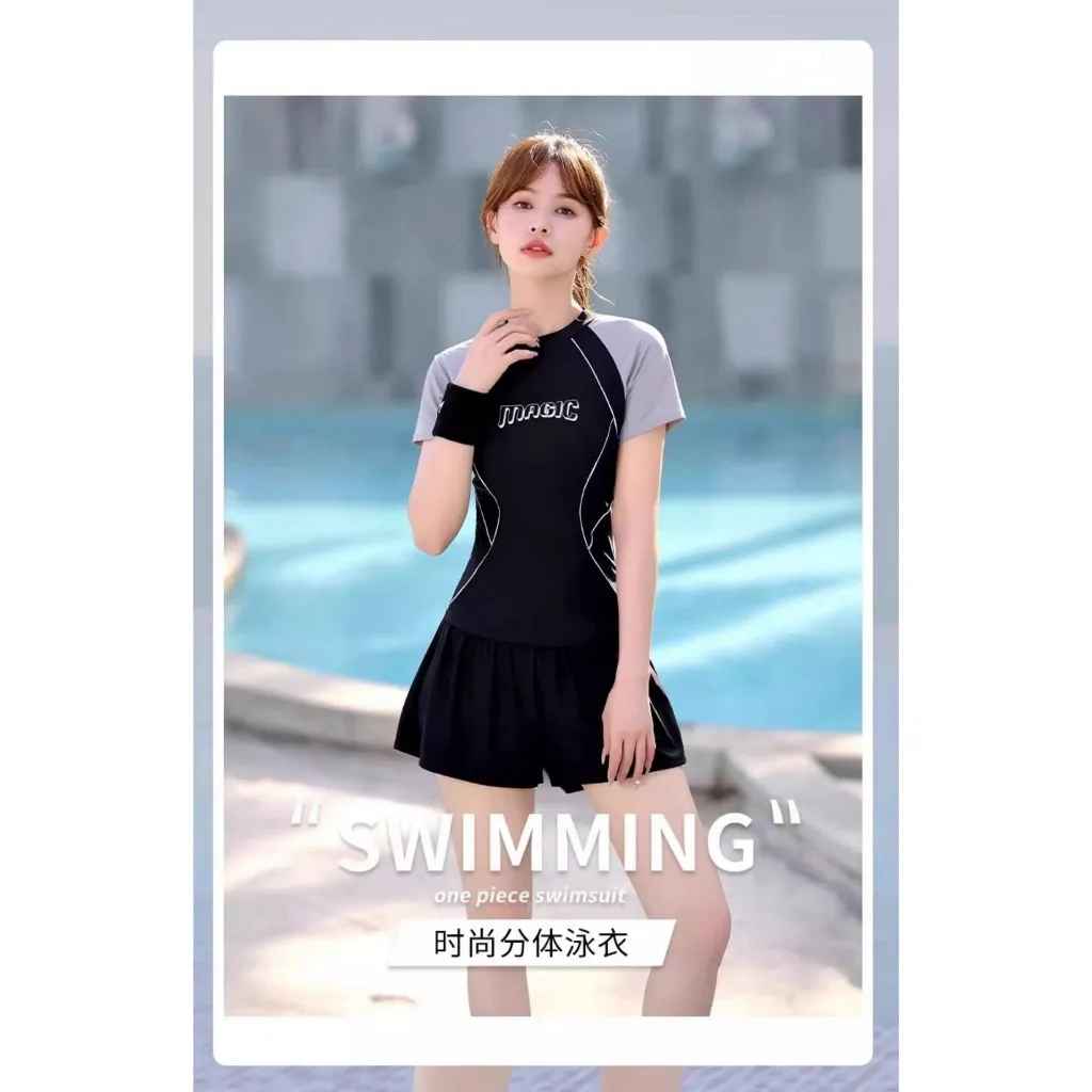 Ảnh Bikini LUHAZO đi biển đồ bơi nữ 2 mảnh chi tiết quần đùi áo cộc có đệm ngực basic phong cách hiện đại 3006 D4T1 4