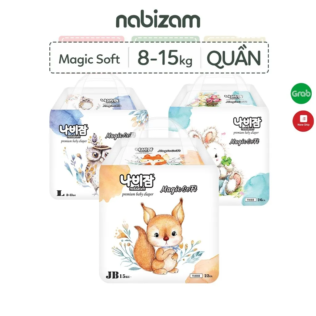 Ảnh Bỉm Quần NABIZAM Magic Soft Co Dãn Mềm Mại, Thấm Hút Chống Tràn Tối Đa Size L30/XL26/XXL22 Cho Bé 8-20kg 2