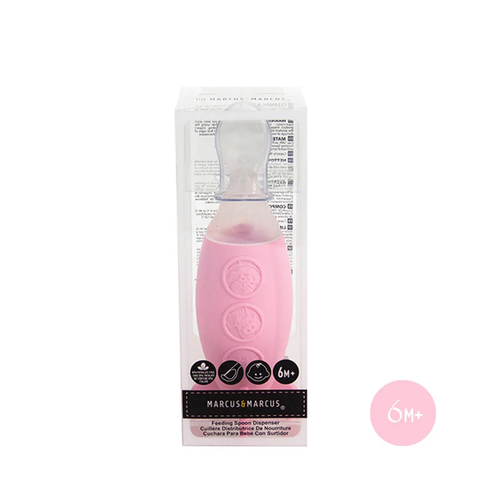 Ảnh Bình Bóp Ăn Dặm Silicon Có Thìa Marcus & Marcus 90ml, Cho Bé Từ 6 Tháng 2