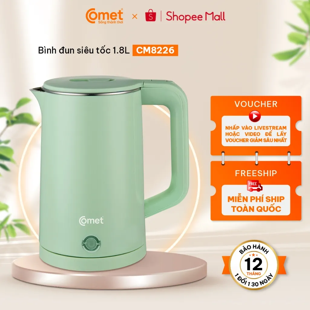 Ảnh Bình đun siêu tốc 2 lớp 1.8L cách điện cách nhiệt CM8226 1