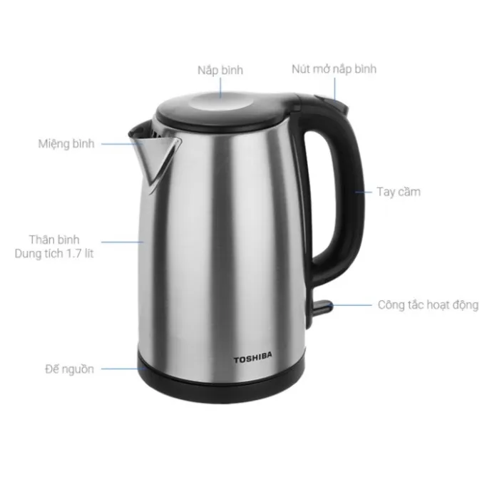 Ảnh Bình đun siêu tốc Toshiba KT-17SH2NV - 1.7L - Inox 304 - Hàng chính hãng, bảo hành 12 tháng, chất lượng Nhật Bản 2