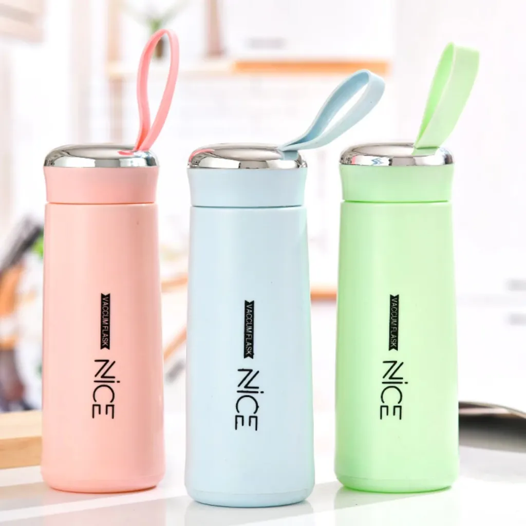 Ảnh Bình Đựng Nước Thủy Tinh 360ml Bọc Nhựa Cách Nhiệt Thời Trang 3