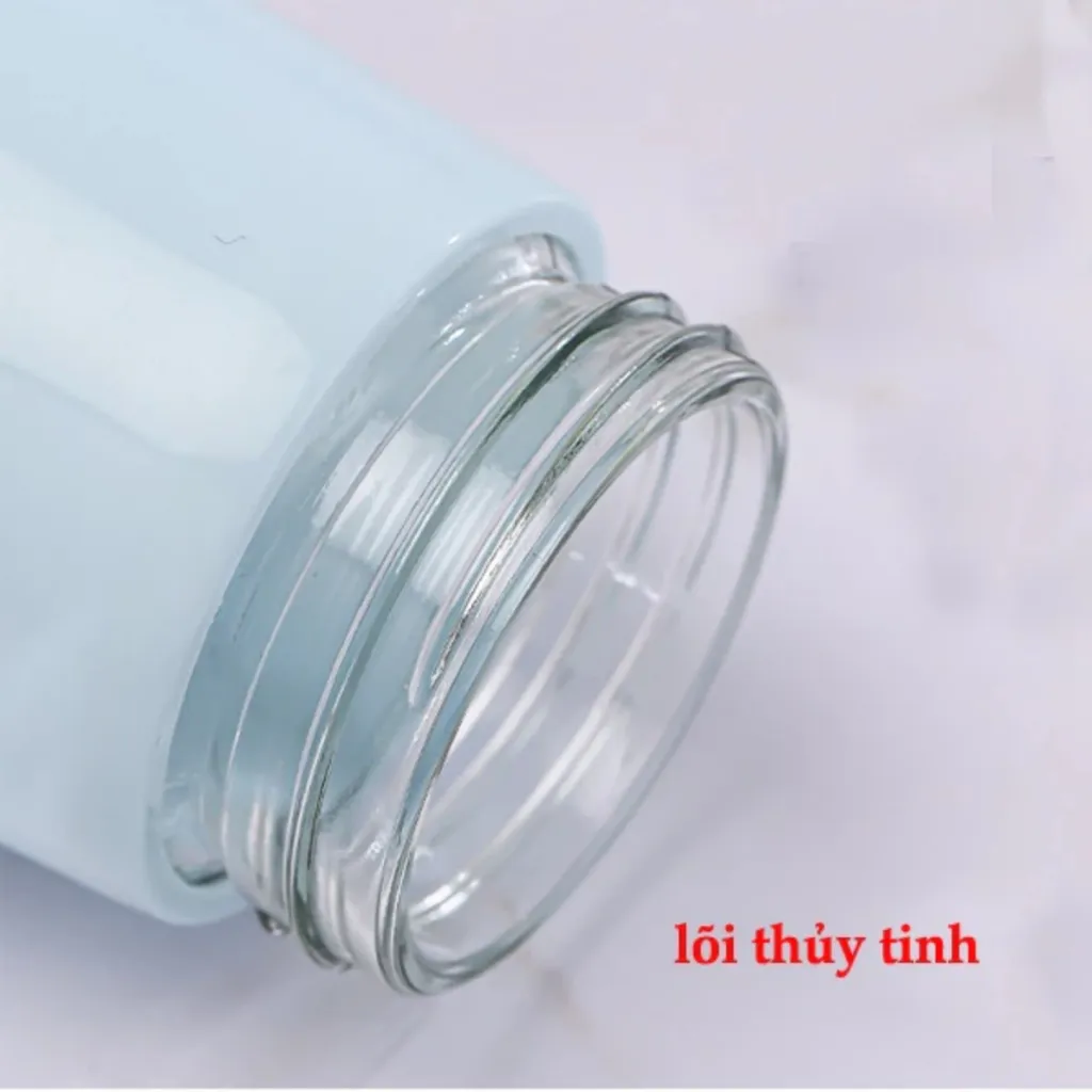 Ảnh Bình Đựng Nước Thủy Tinh 360ml Bọc Nhựa Cách Nhiệt Thời Trang 4