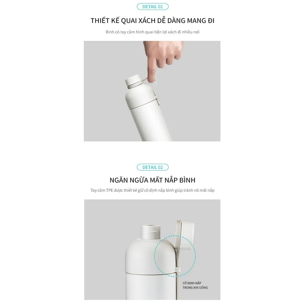 Ảnh Bình giữ nhiệt có quai xách Lock&Lock Belt Bottle 490ml - LHC4267 (3 màu) 4