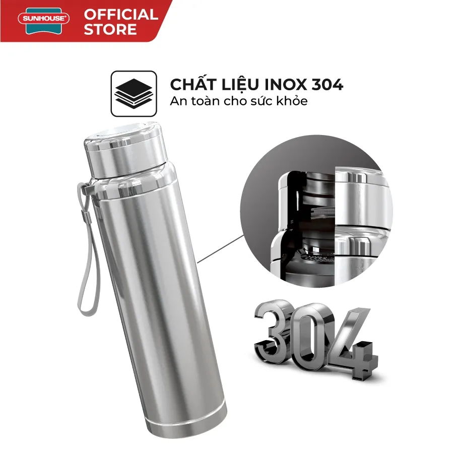 Ảnh Bình giữ nhiệt Flexi 720 ml Sunhouse KS-TU720 - Inox 304 - Giữ nóng & lạnh tới 6h - Quai xách mềm tiện lợi 4