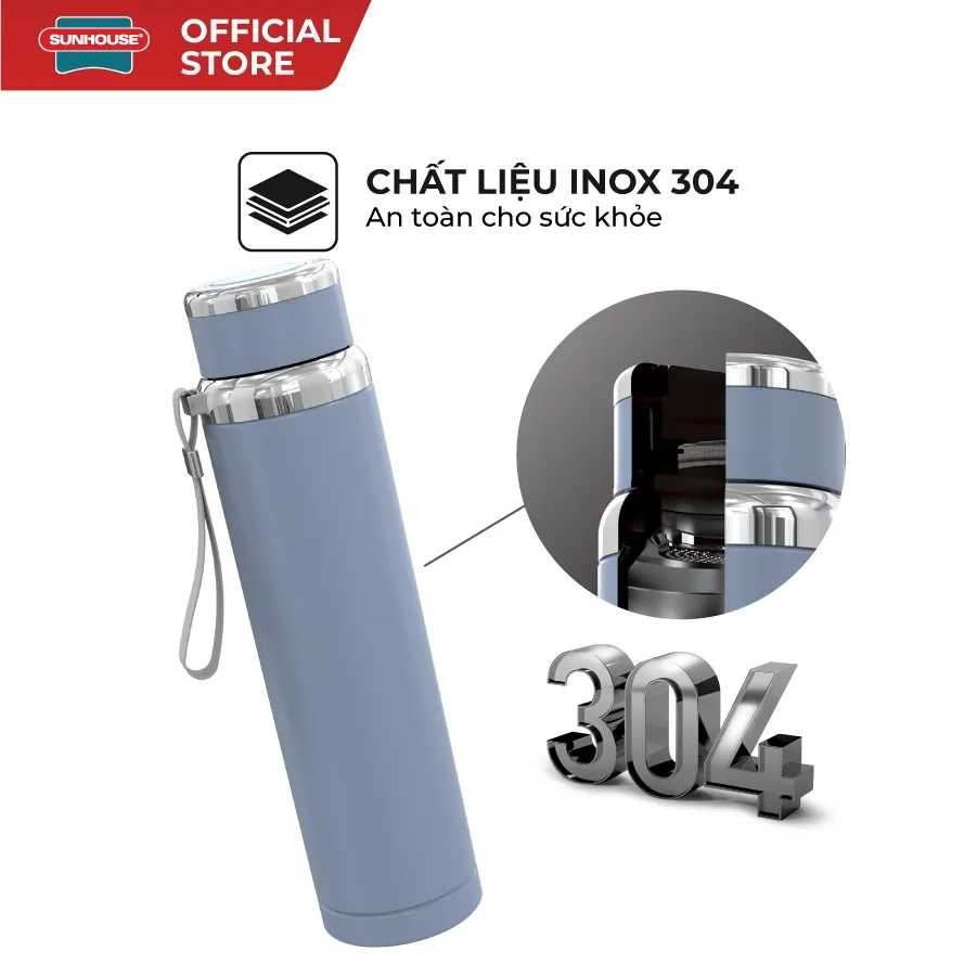 Ảnh Bình giữ nhiệt Flexi Sunhouse 920 ml Sunhouse KS-TU920 -Inox 304 - Giữ nóng & lạnh tới 6h - Quai xách mềm tiện lợi 3
