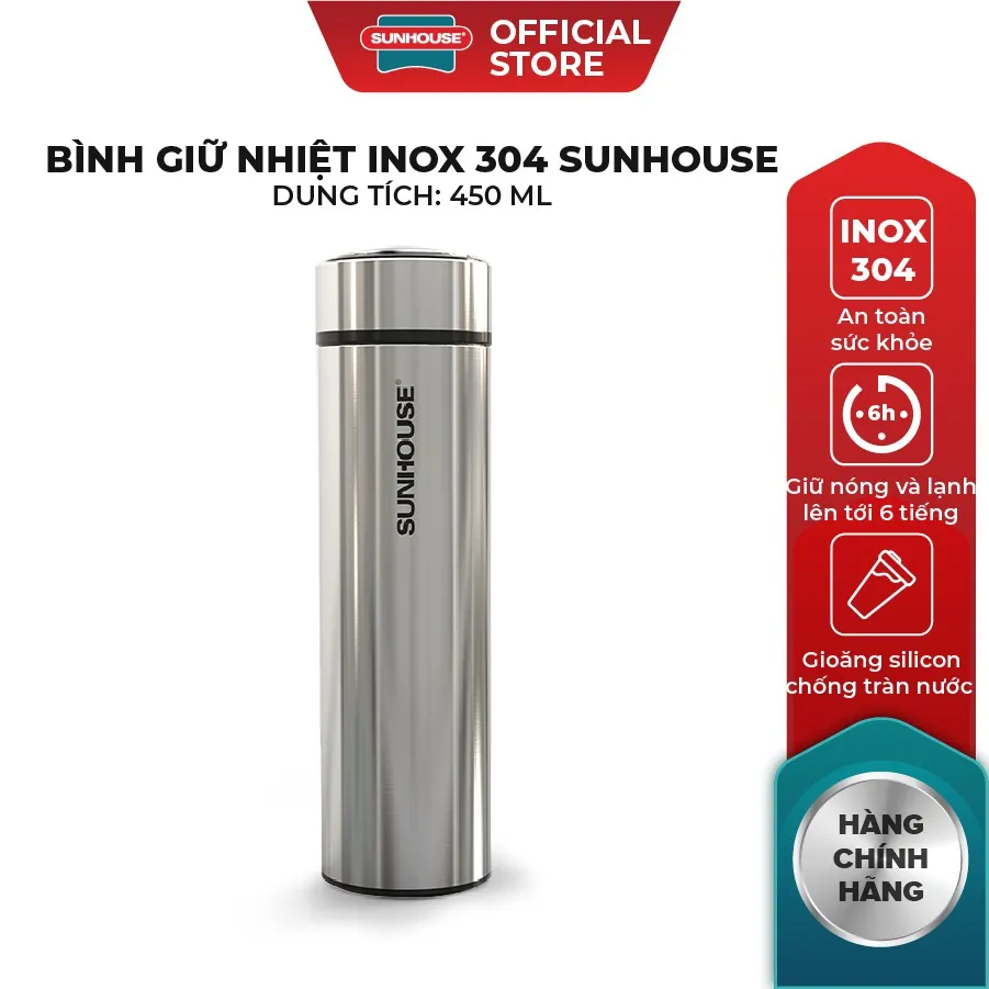Ảnh Bình giữ nhiệt Inox 304 SUNHOUSE 450ml KS-TU450I 1
