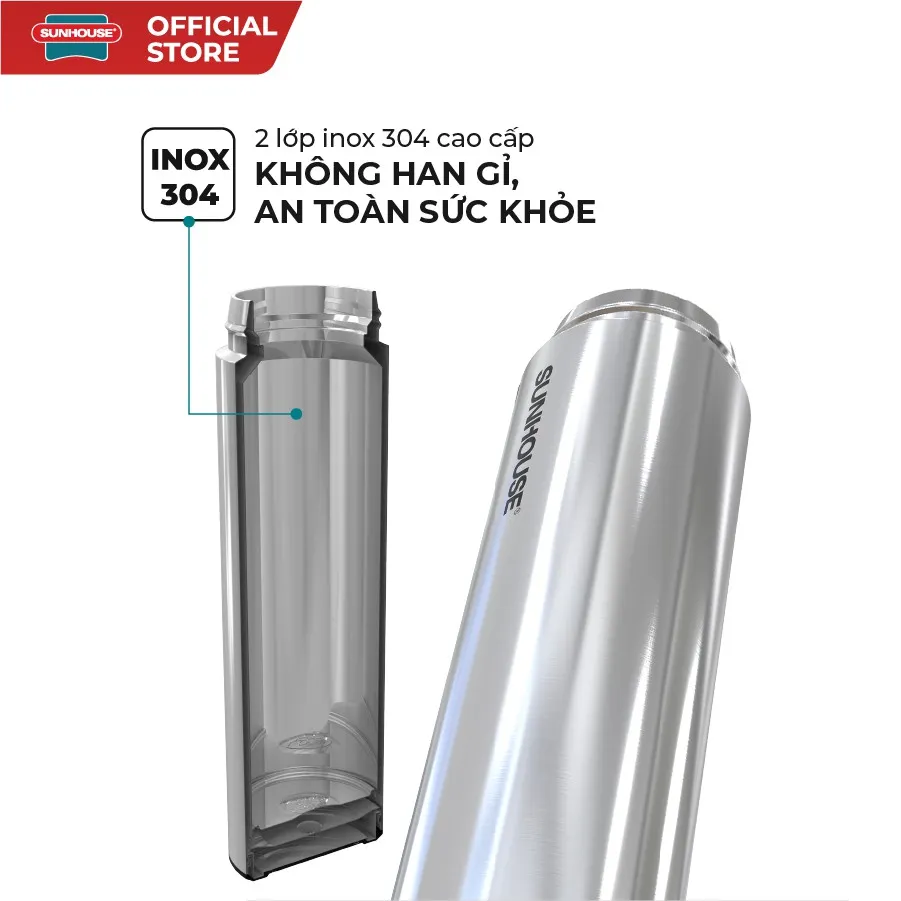 Ảnh Bình giữ nhiệt Inox 304 SUNHOUSE 450ml KS-TU450I 3