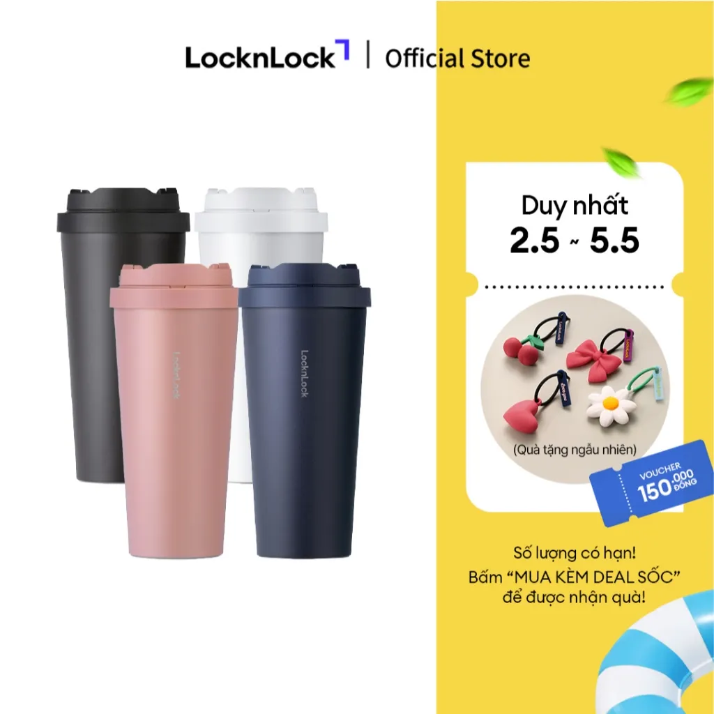 Ảnh Bình giữ nhiệt Lock&Lock Energetic one-touch thép không gỉ 316L 550ml và 400ml - LHC3249 (4 màu) 1