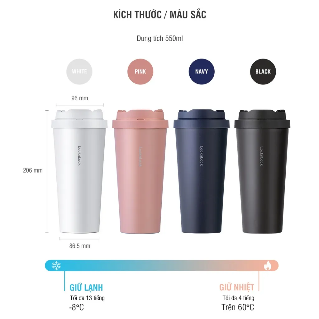 Ảnh Bình giữ nhiệt Lock&Lock Energetic one-touch thép không gỉ 316L 550ml và 400ml - LHC3249 (4 màu) 3