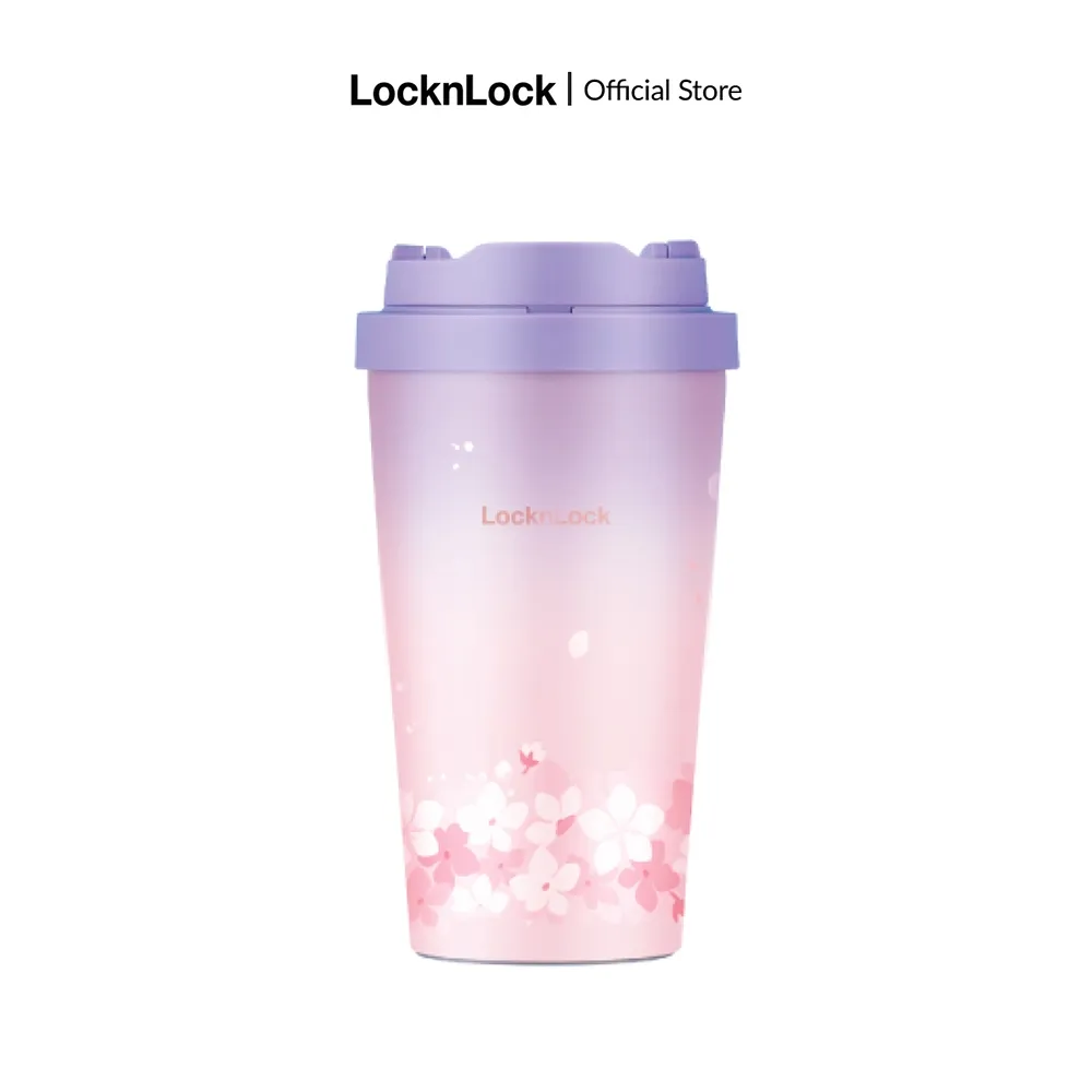 Ảnh Bình giữ nhiệt Lock&Lock Energetic one-touch tumbler 550ml và 400ml LHC3249 (phiên bản Peach Blossom) 2