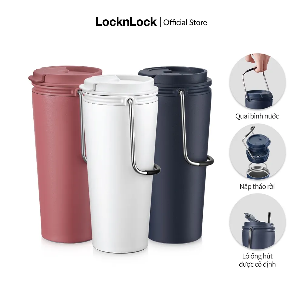 Ảnh Bình giữ nhiệt Lock&Lock Bucket Tumbler 540ml LHC4269 (3 màu) thép không gỉ, quai gập 1