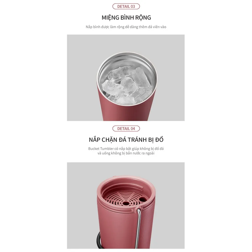 Ảnh Bình giữ nhiệt Lock&Lock Bucket Tumbler 540ml LHC4269 (3 màu) thép không gỉ, quai gập 4