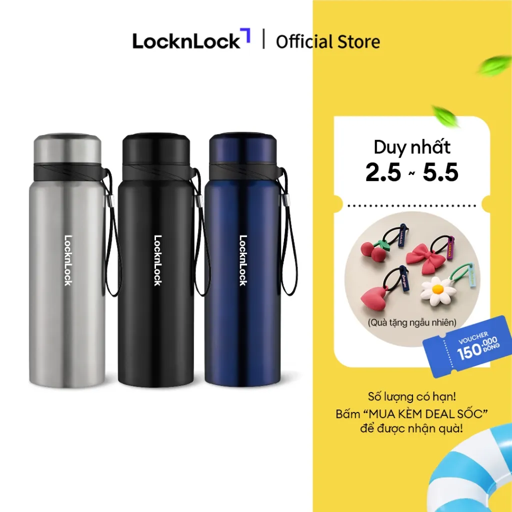Ảnh Bình Giữ Nhiệt Thép Không Gỉ có dây treo Lock&Lock Vacuum Bottle (800ml) LHC6180 1