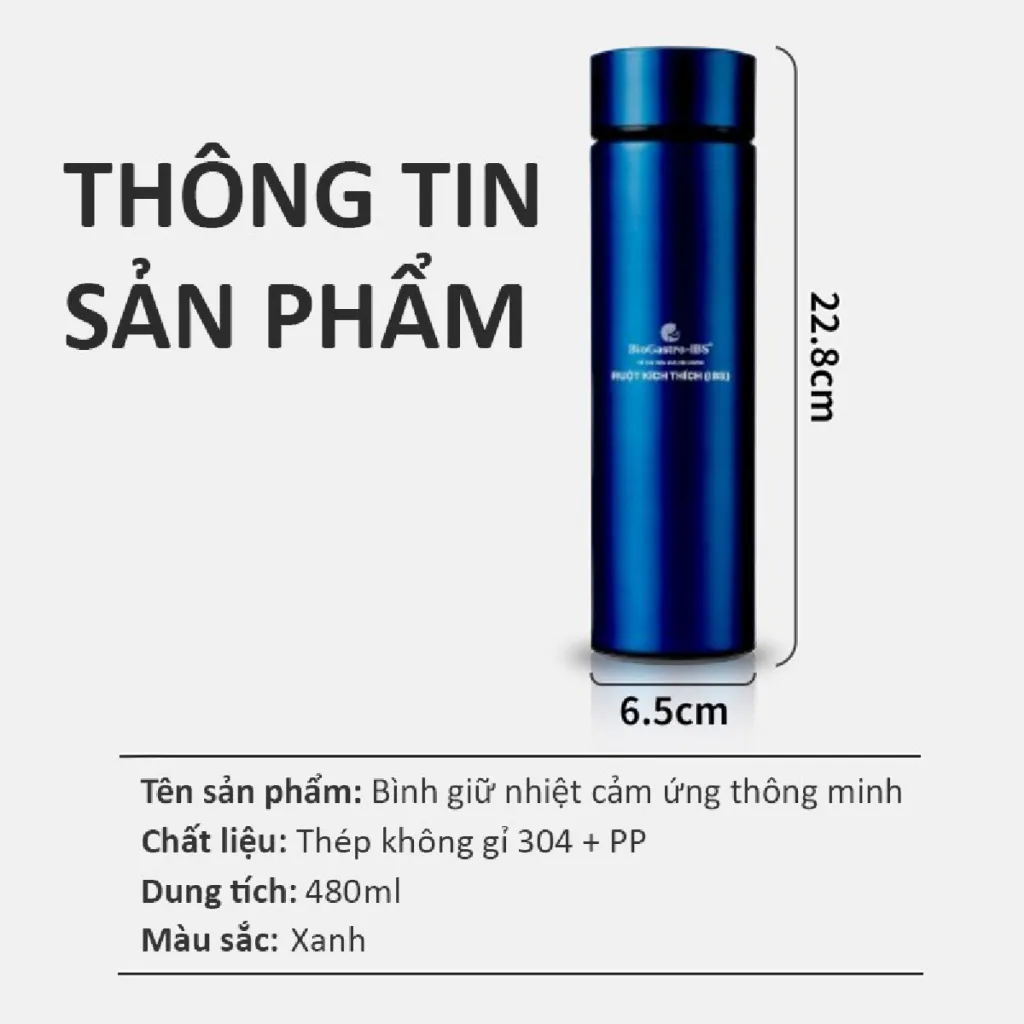 Ảnh Bình nước giữ nhiệt cao cấp BioGastro IBS hiển thị nhiệt độ màn hình LED 2