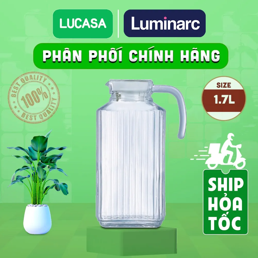 Ảnh Bình Nước Thủy Tinh Luminarc Quadro 1.7L - L2668 | Phân Phối Chính Hãng 1