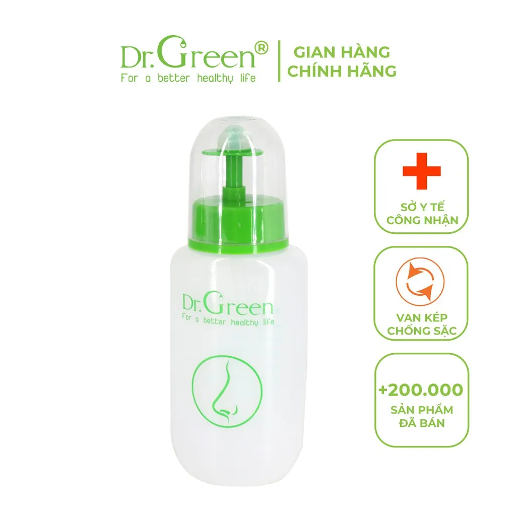 Ảnh Bình Rửa Mũi Dr.Green ( Combo Dùng Thử 1 Bình + 30 Gói Muối ) 2