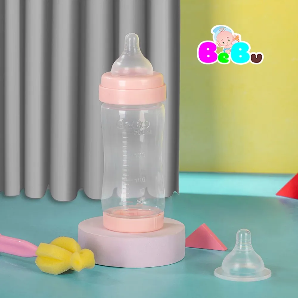 Ảnh Bình sữa cổ hẹp cho bé Bebu bằng nhựa Tritan kháng khuẩn (200ML) 2