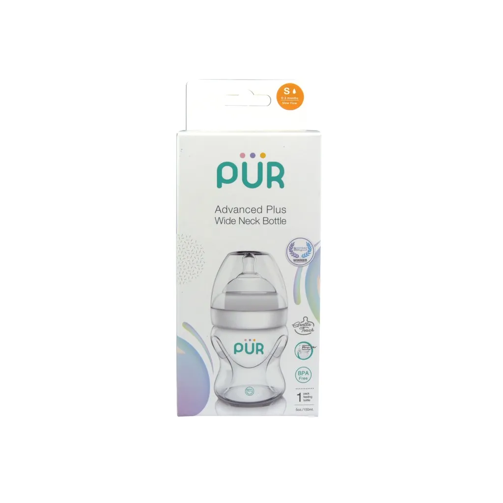 Ảnh Bình sữa cổ rộng Pur Advanced Plus 150ml, có sẵn 1 núm size S (0-3th) trong bình 2